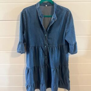 Blue Denim Button-Up Dress